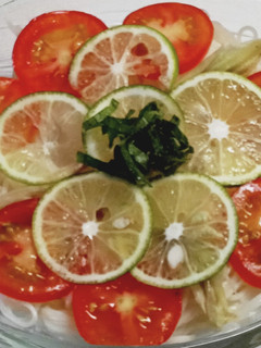 スダチとミョウガとトマトの冷たいソーメン-レシピのメイン写真