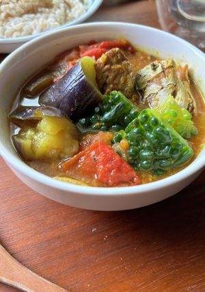 鯖味噌缶で　簡単レンチン和風スープカレー-レシピのメイン写真