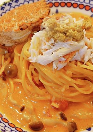 ワンパン・カニのトマトクリームパスタ-レシピのメイン写真