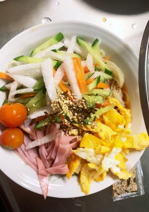 お一人様市販の冷やし中華レモンラーメン風-レシピのメイン写真