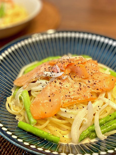 サーモンとアスパラの本格クリームパスタ-レシピのメイン写真