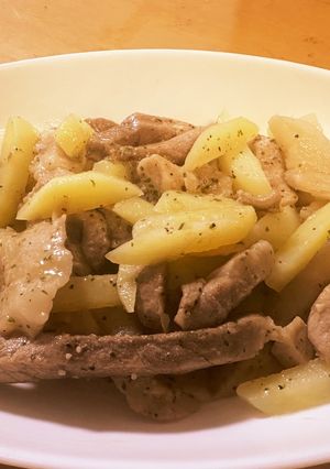 ロピアの肉使用　アヒージョ風炒め-レシピのメイン写真