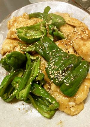 ビーマン主役の鶏むね肉炒め-レシピのメイン写真