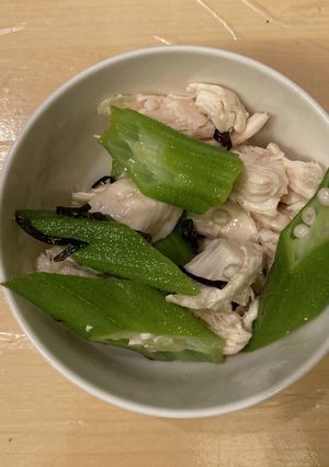 ササミオクラの塩昆布和え-レシピのメイン写真