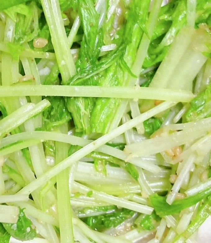 お弁当のおかず(水菜の胡麻和え)-レシピのメイン写真