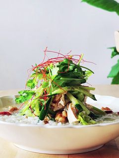 冷製アジアン粥☆蒸し鶏と生姜☆鶏肉ささみ-レシピのメイン写真