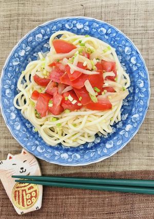 夏の冷やしうどん☆カラシとガリの中華風-レシピのメイン写真