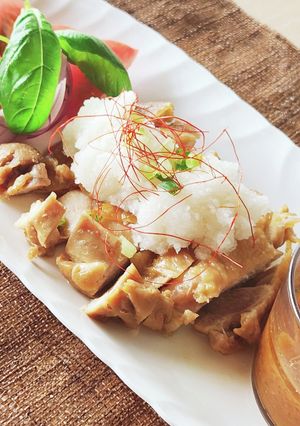 一家に衝撃☆鶏モモ肉ぶっかけおろし☆弁当-レシピのメイン写真