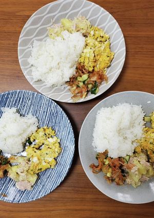 のりたまポテサラきゅうりキムチプレート-レシピのメイン写真