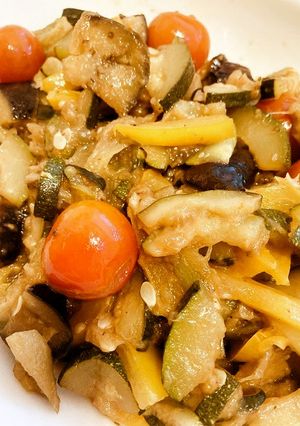 夏野菜たっぷり醤油レモンガーリック炒め-レシピのメイン写真