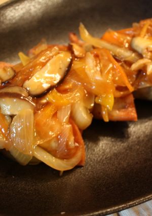 揚げ餃子の甘酢あんかけ-レシピのメイン写真