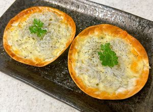 トースターで♪しらすの餃子の皮ピザ-レシピのメイン写真