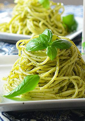 家で育てたバジルでジェノベーゼパスタ♪-レシピのメイン写真