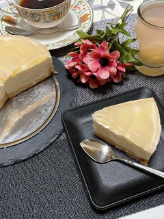 簡単!桃のレアチーズケーキ-レシピのメイン写真