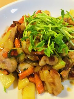 鶏もも肉の「生姜湯」ほそ切り野菜炒め-レシピのメイン写真