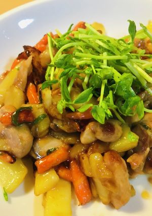 鶏もも肉の「生姜湯」ほそ切り野菜炒め-レシピのメイン写真