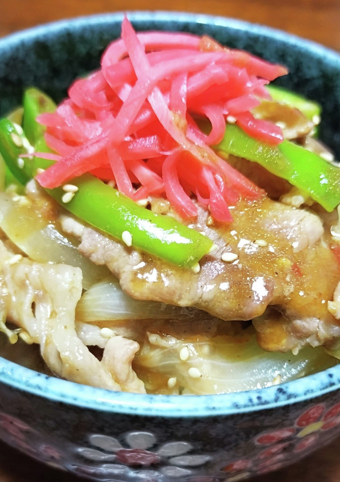 簡単!ピリ辛 豚の生姜焼き丼-レシピのメイン写真