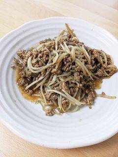 もやしと豚ひき肉のウスターソース炒め-レシピのメイン写真
