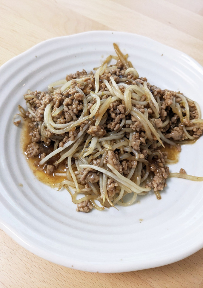 もやしと豚ひき肉のウスターソース炒め-レシピのメイン写真