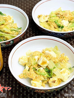 【火の国ぽん酢】レタスとクリチと卵炒め-レシピのメイン写真