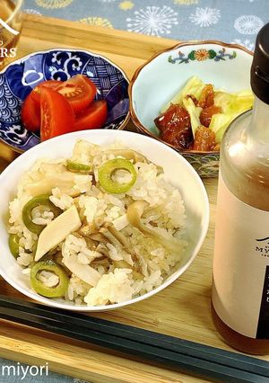 【鯛白だし】きのことオリーブ炊き込みご飯-レシピのメイン写真