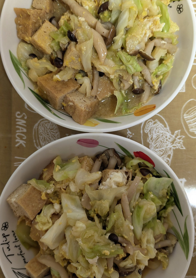 キャベツと厚揚げしめじの卵炒め-レシピのメイン写真