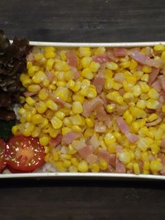 とうもろこしとベーコンのバター醤油丼弁当-レシピのメイン写真