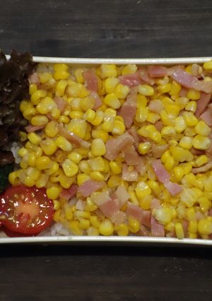 とうもろこしとベーコンのバター醤油丼弁当-レシピのメイン写真