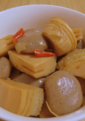 たけのことコンニャクの煮物（ピリ辛味）-レシピのメイン写真