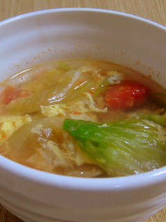 残り野菜で♪トマトとレタスのスープ-レシピのメイン写真