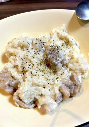 冷やご飯でつくるチキンチーズリゾット-レシピのメイン写真