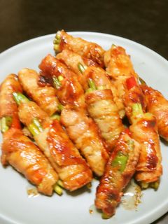豚三枚肉の野菜巻き☆ニンニクの芽も加えて-レシピのメイン写真