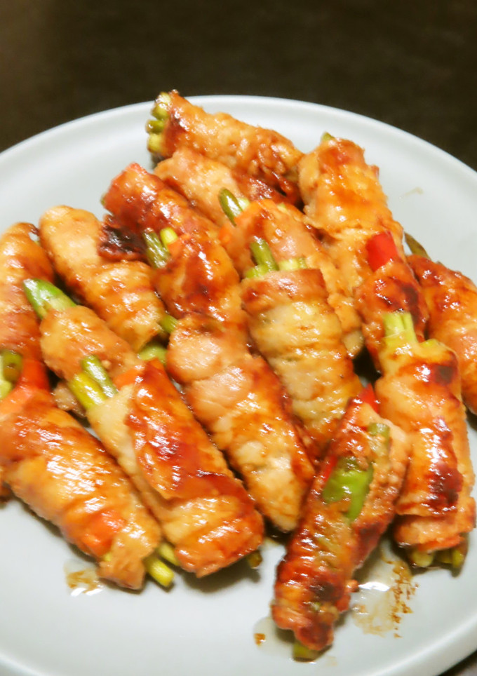 豚三枚肉の野菜巻き☆ニンニクの芽も加えて-レシピのメイン写真