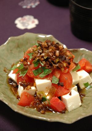 揚げネギで豆腐トマトサラダ-レシピのメイン写真