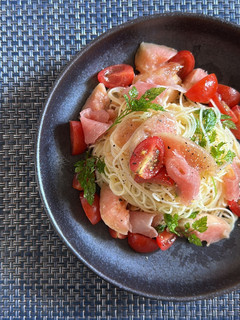 桃とトマトの冷製パスタ-レシピのメイン写真