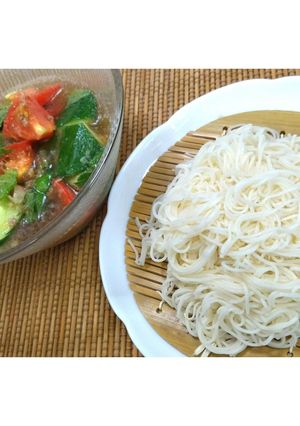 ゴロゴロ野菜のつけそうめん★動画あり★-レシピのメイン写真