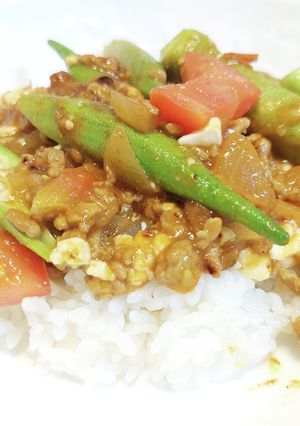 オクラとトマトと豆腐のカレー-レシピのメイン写真