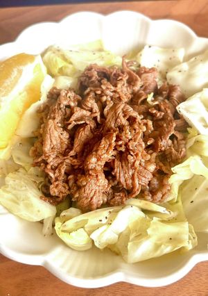 ビーフレモン弁当風、牛肉のレモン醤油炒め-レシピのメイン写真