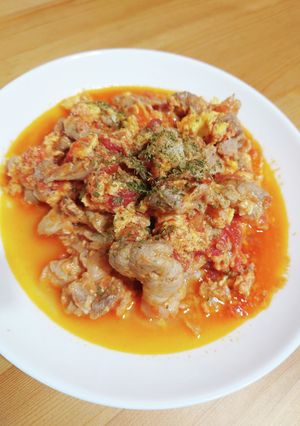 超簡単☆豚肉とトマトと玉子の麺つゆ仕立て-レシピのメイン写真