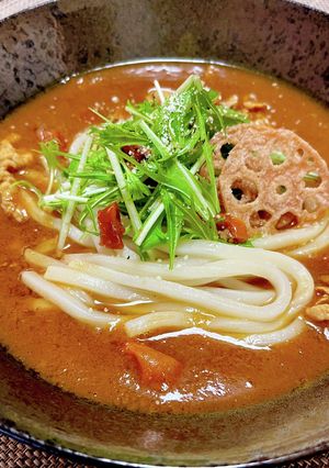 ピリ辛トマトカレーうどん-レシピのメイン写真