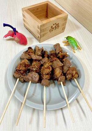 ちぃ坊!…もVサイン??レバ串焼き-レシピのメイン写真