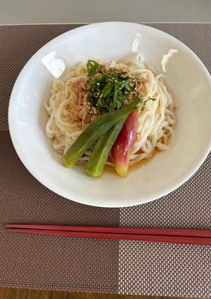 ツナたっぷり冷やしうどん～香味野菜のせ～-レシピのメイン写真
