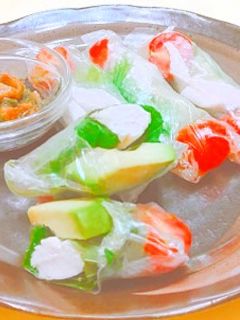 鶏ささみと野菜の彩り春巻き-レシピのメイン写真