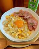 少なめご飯で低糖質！ベーコンエッグライス