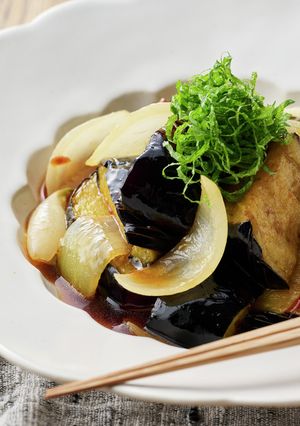 ジュワッと食感!揚げなすの旨辛おひたし-レシピのメイン写真