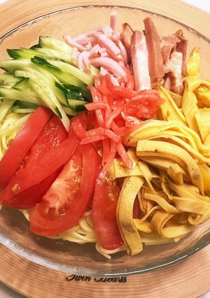 揖保乃糸（龍の夢）カンタン酢で冷やし中華-レシピのメイン写真