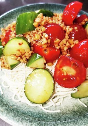 野菜が摂れる冷製麻婆豆腐そうめん-レシピのメイン写真
