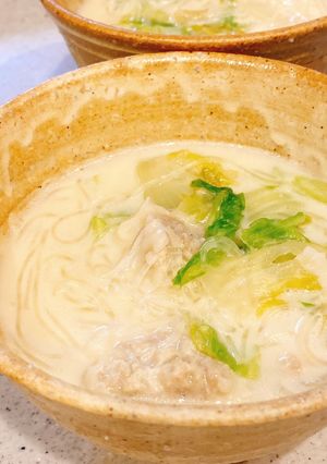 カンタン★豆乳シュウマイ春雨スープ-レシピのメイン写真