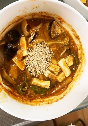 茄子椎茸きな粉オイトマト味豆腐八宝菜風-レシピのメイン写真