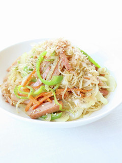 簡単美味しい【素麺チャンプルー(めんつゆ-レシピのメイン写真